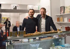 Marco Casadei en Gert-Jan de Groot bij Casa del Fermentino (van Euro Company). Onlangs geïntroduceerd: Dolcillo cashew fermentino met cranberries en pecannoten & BuVé premium, een plantaardig boter alternatief.